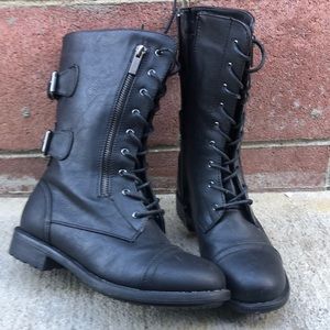 Never been worn. Shin high zip up combat/moto boot